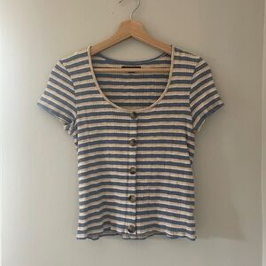 AE striped button tee